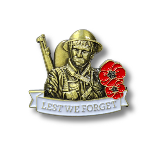 Lest We Forget Soldier Pin Badge | Limited Edition