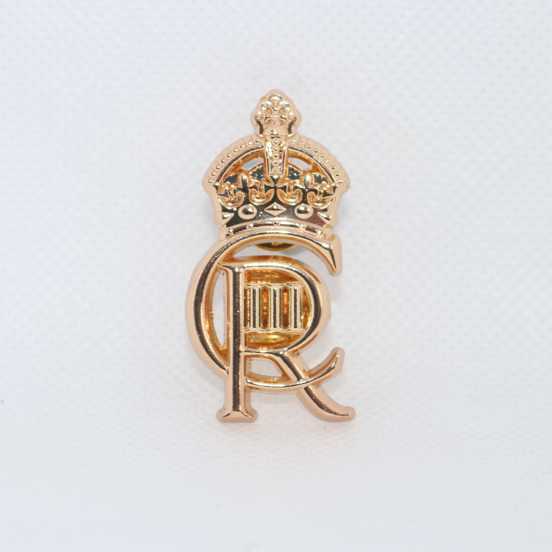 King Charles III Gold-Plated Royal Cypher Brooch