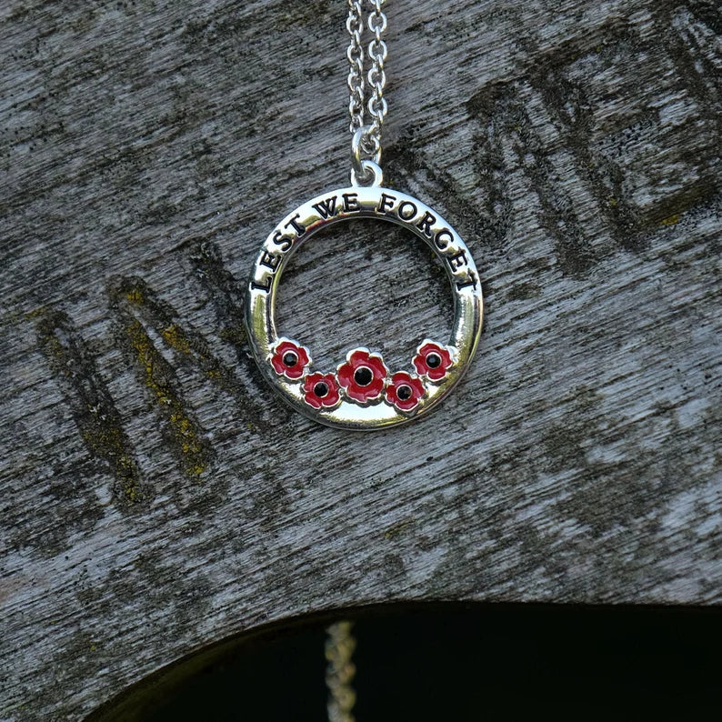 Lest We Forget Flanders Flower Necklace