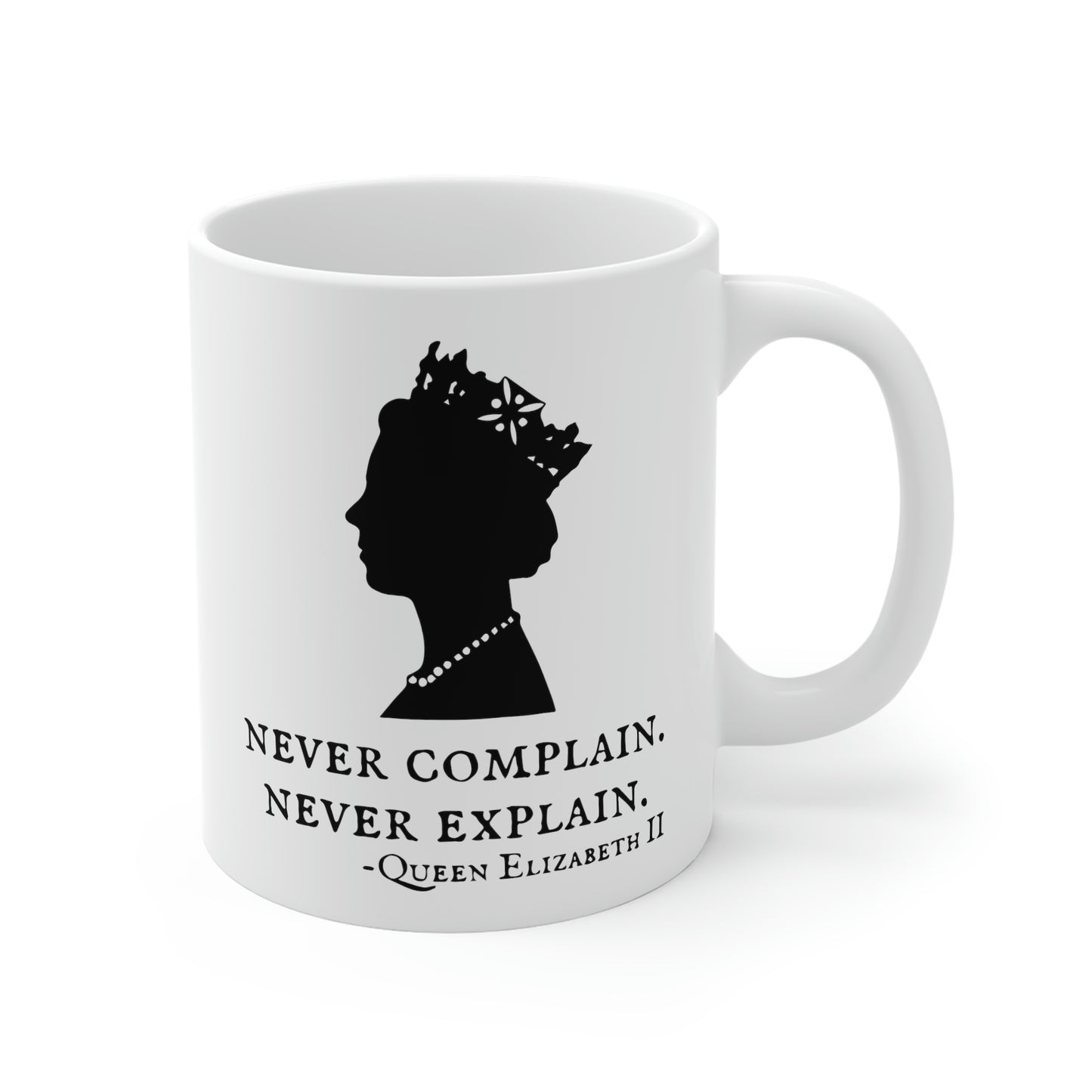 Never Complain, Never Explain Mug