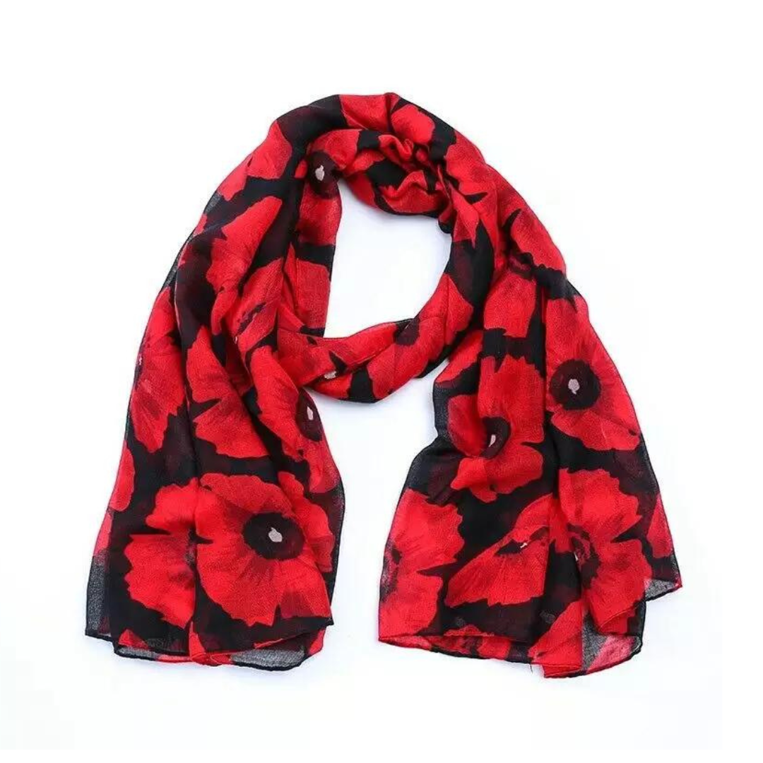 Red Flower Scarf