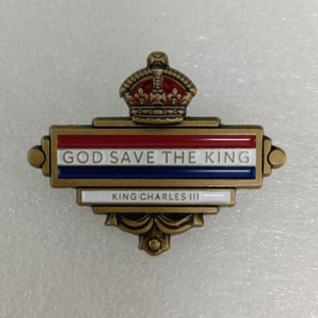 God Save the King - King Charles III Enamel Badge