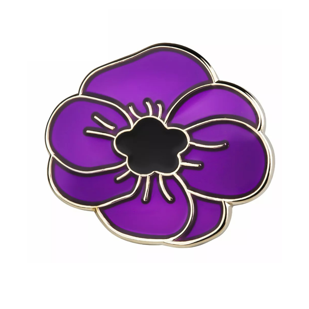 Shiny Purple Flower Pin Badge – BRITISH PRIDE