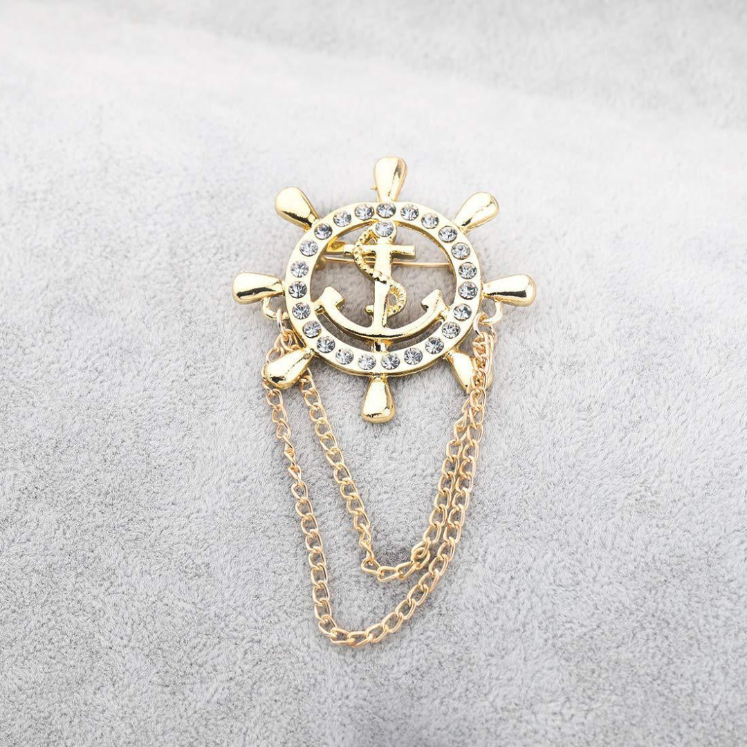 Helm and Anchor Royal Navy Brooch