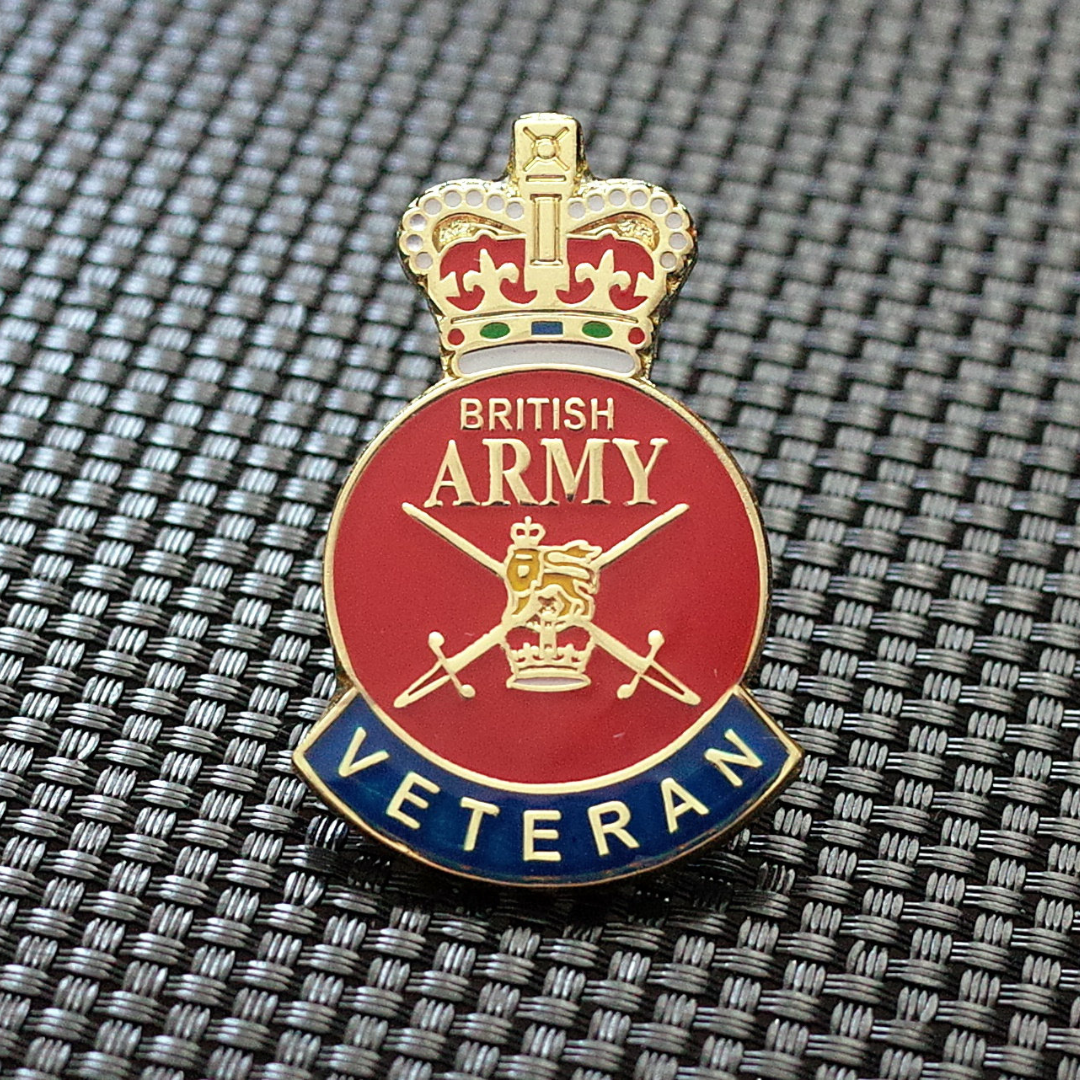 British Army Veteran Pin Badge