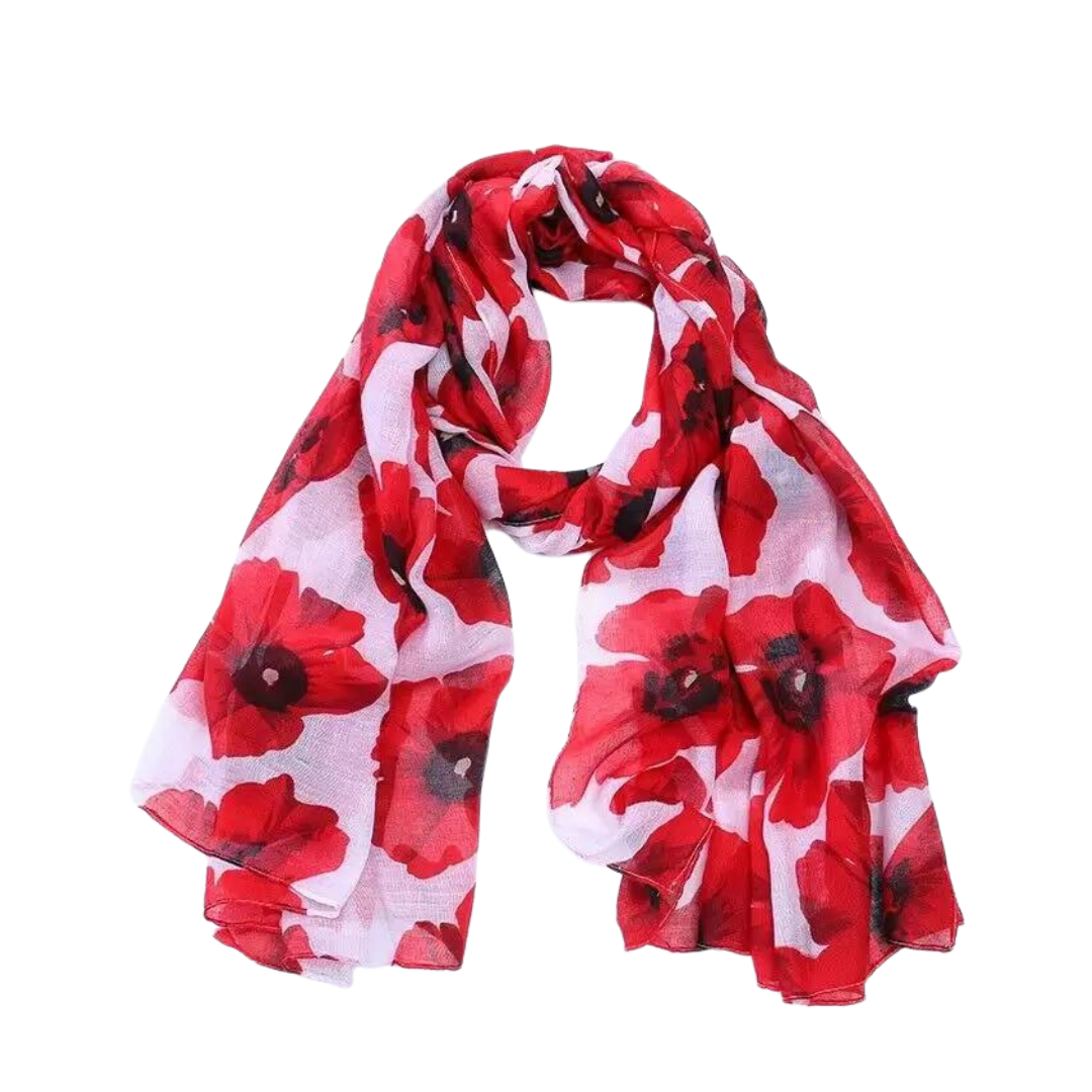 Red Flower Scarf