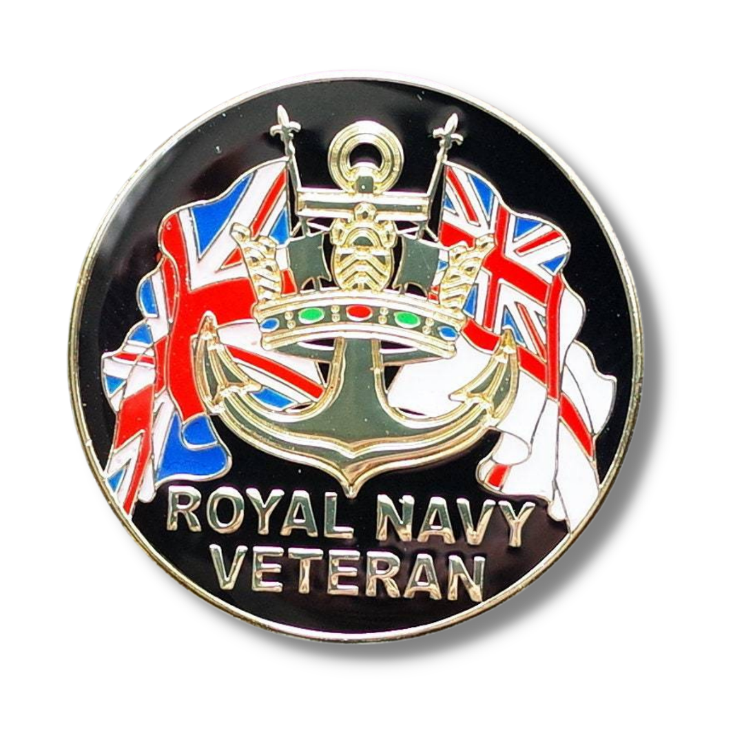 ROYAL NAVY VETERAN Enamel Pin Badge