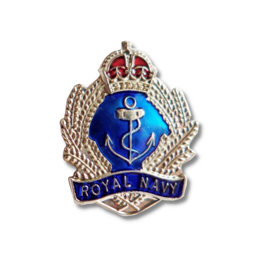 Royal Navy RN Filigree Crown and Anchor Pin Badge