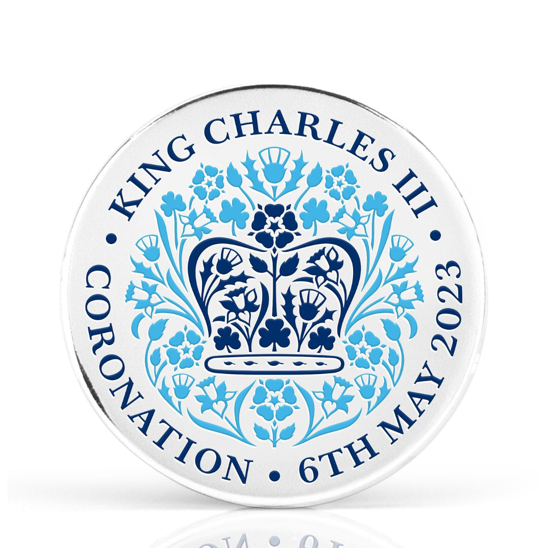 King Charles Official Coronation Pin Badge Deluxe Brass Etched