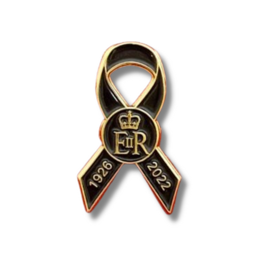 Queen Elizabeth II Remembrance Black Ribbon Lapel Badge