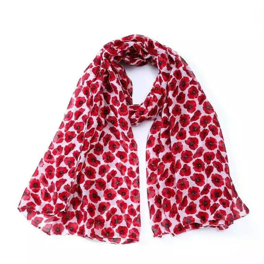 Mini Red Flower Scarf