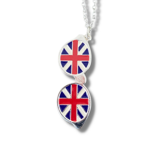 Union Jack Glasses Necklace