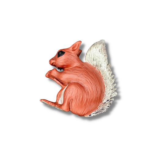 Squirrel Enamelled Animal Brooch