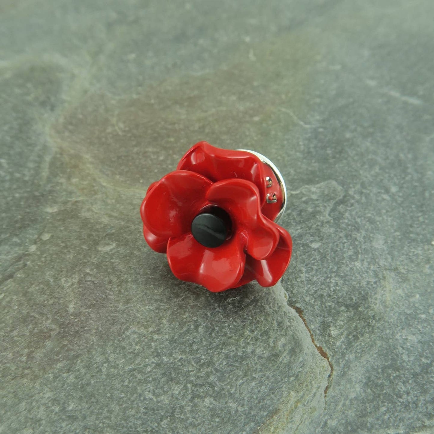 Red Flower Lapel Pin