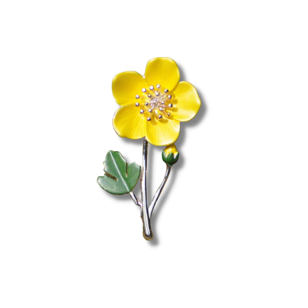 Buttercup Yellow Flower Brooch