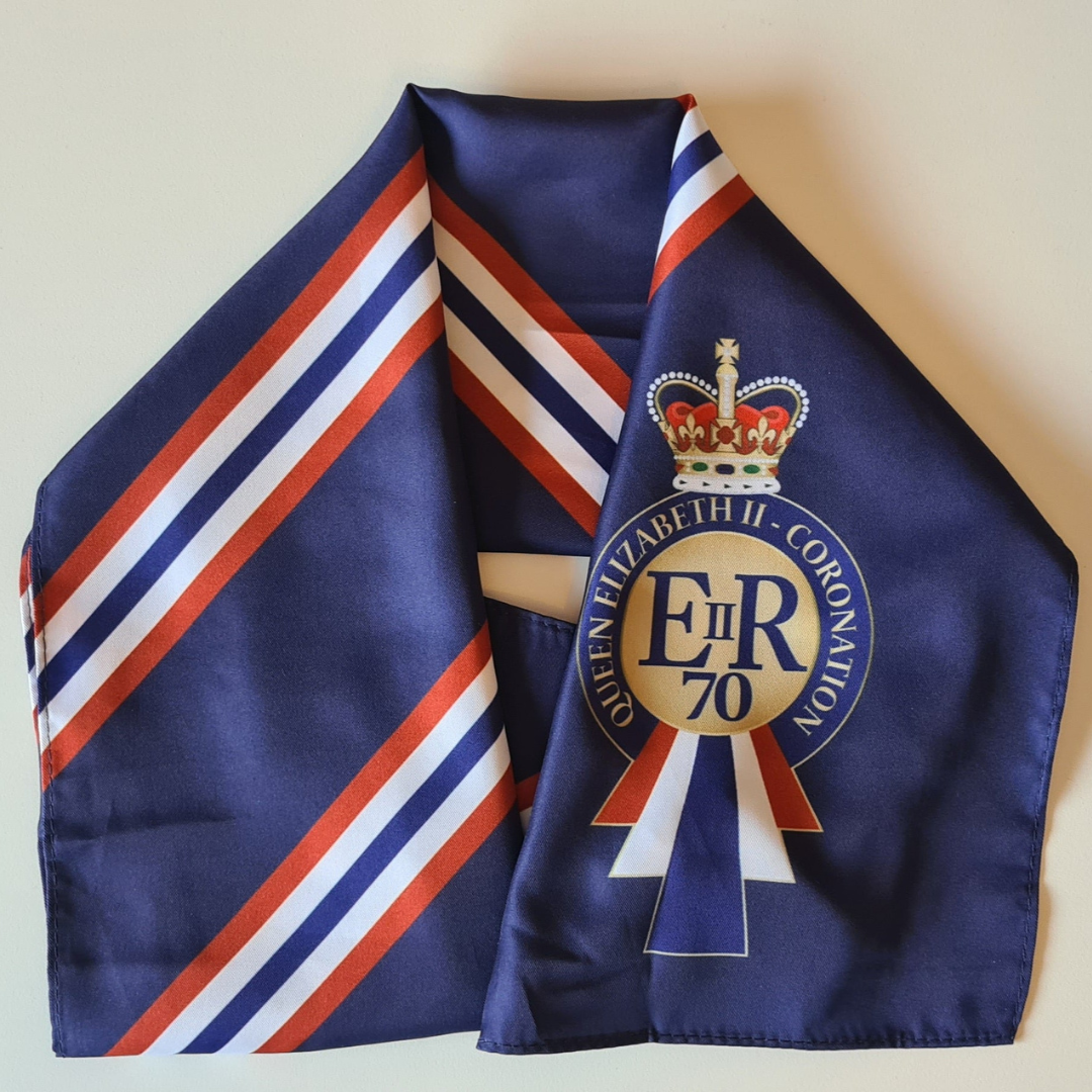 Queen Elizabeth II Coronation Ladies Satin Scarf