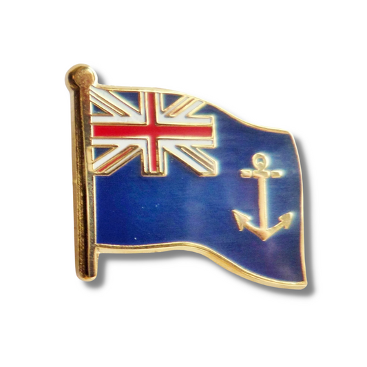 Royal Fleet Auxiliary Blue Ensign Wavy Flag Pin Badge
