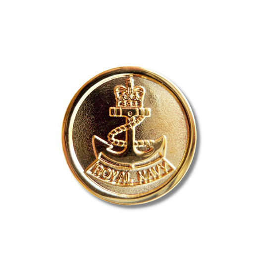 RN Crown and Anchor Gilt Pin Badge - MOD Approved