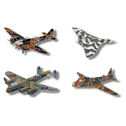 RAF Bomber Plane Pin Badges Vulcan Lancaster Wellington Blenheim Media 1 of 1