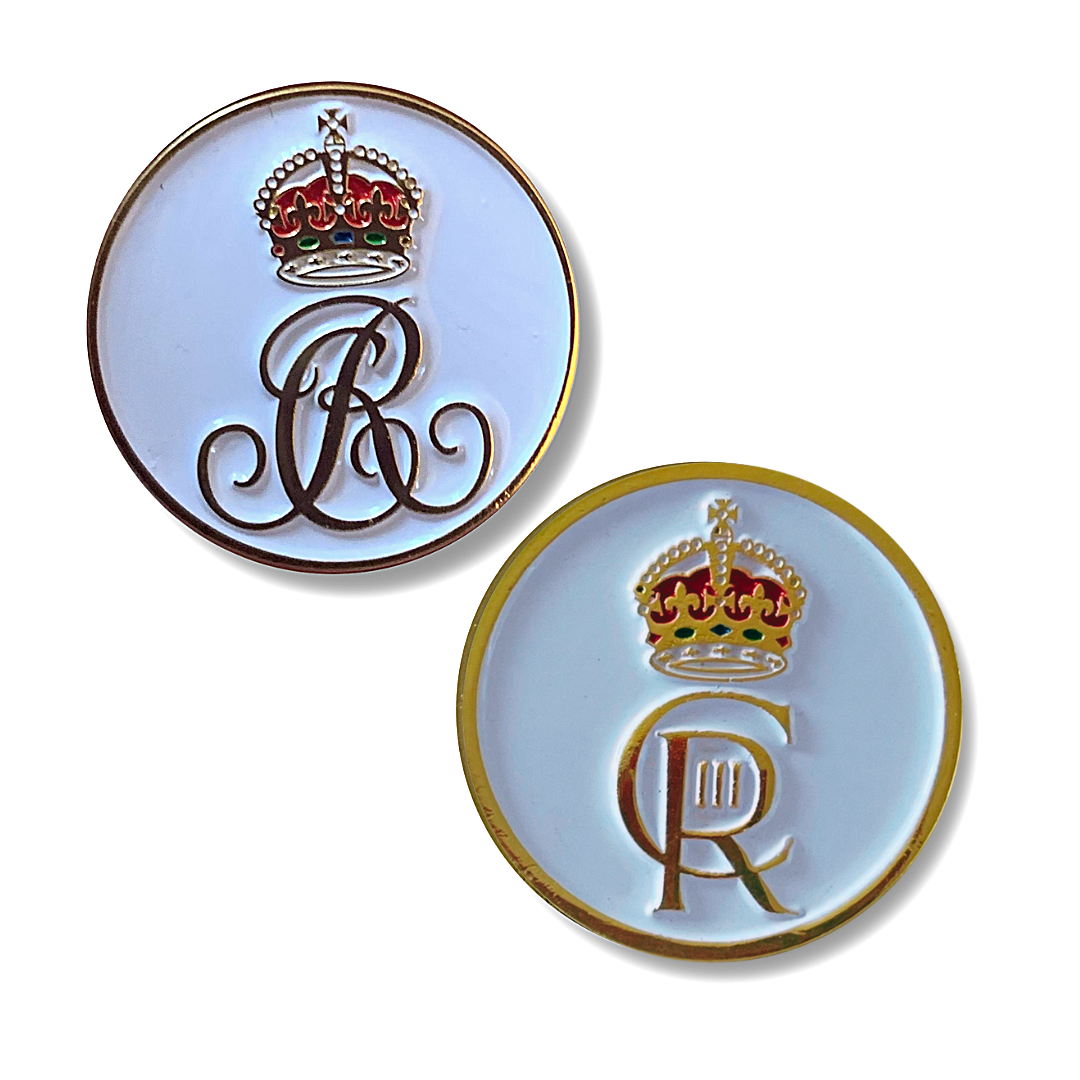 The King and Queen Enamel Pin Badges