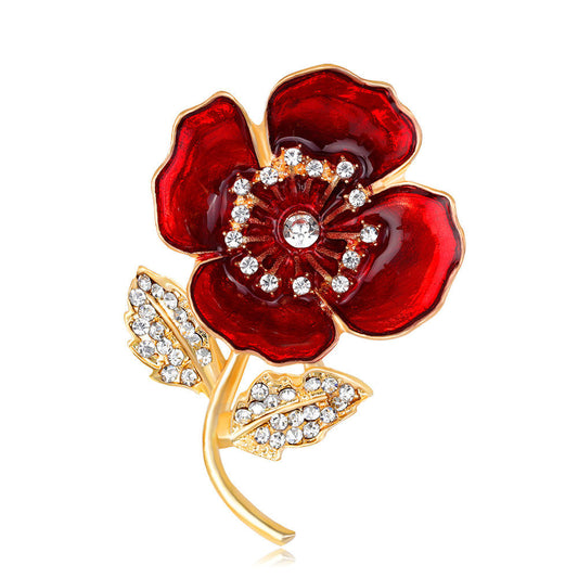 Diamanté Enamelled Brooch - A Sparkling Tribute of Remembrance
