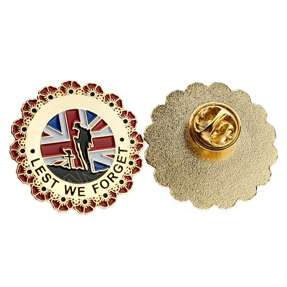 Union Lest We Forget Red Enamel Pin Badge 