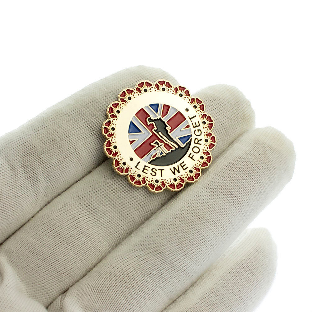 Union Lest We Forget Red Enamel Pin Badge