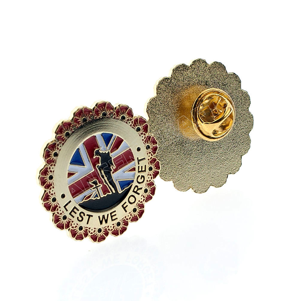 Union Lest We Forget Red Enamel Pin Badge