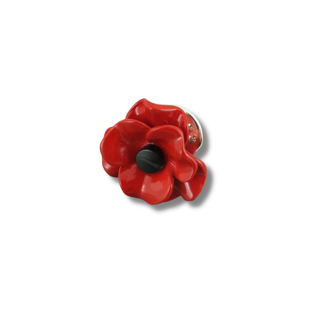 Red Flower Lapel Pin