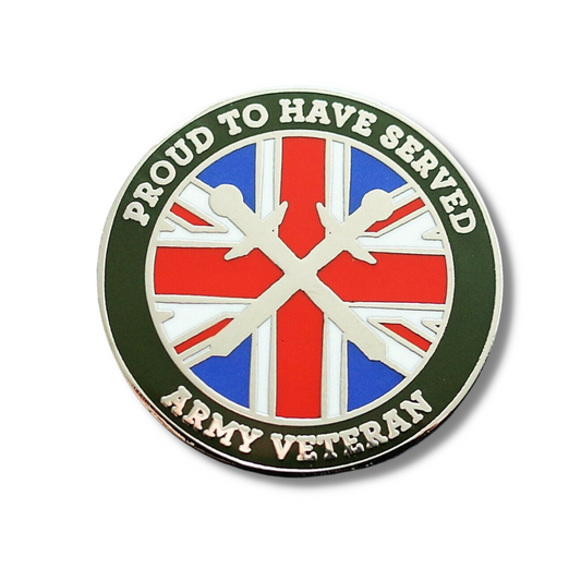 Proud to have served - Army Veteran Pin Badge