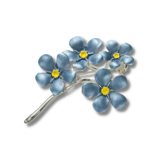 Forget Me Not Blue Flower Brooch