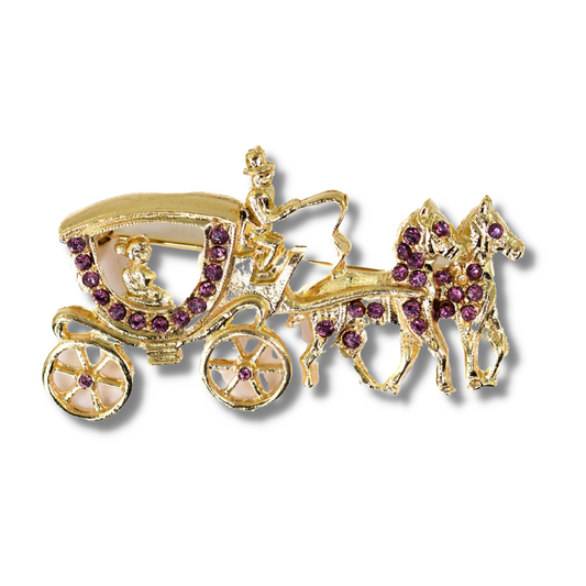 Coronation Coach Brooch Gold