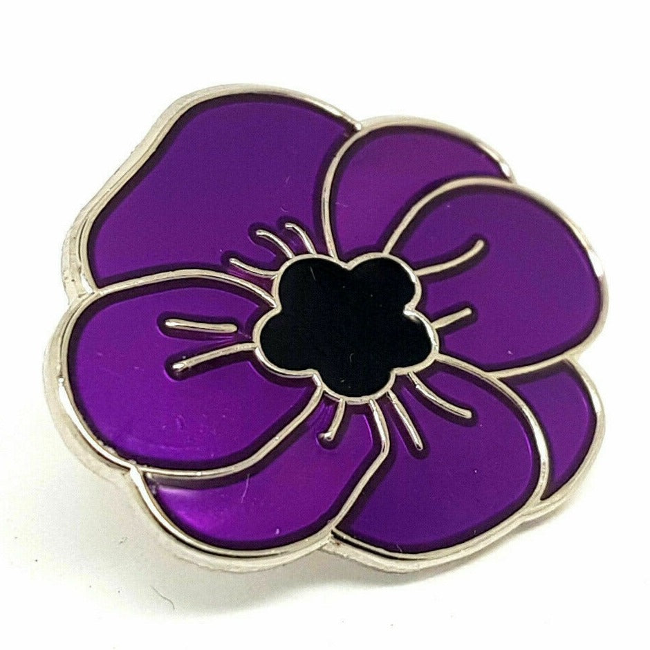 Shiny Purple Flower Pin Badge