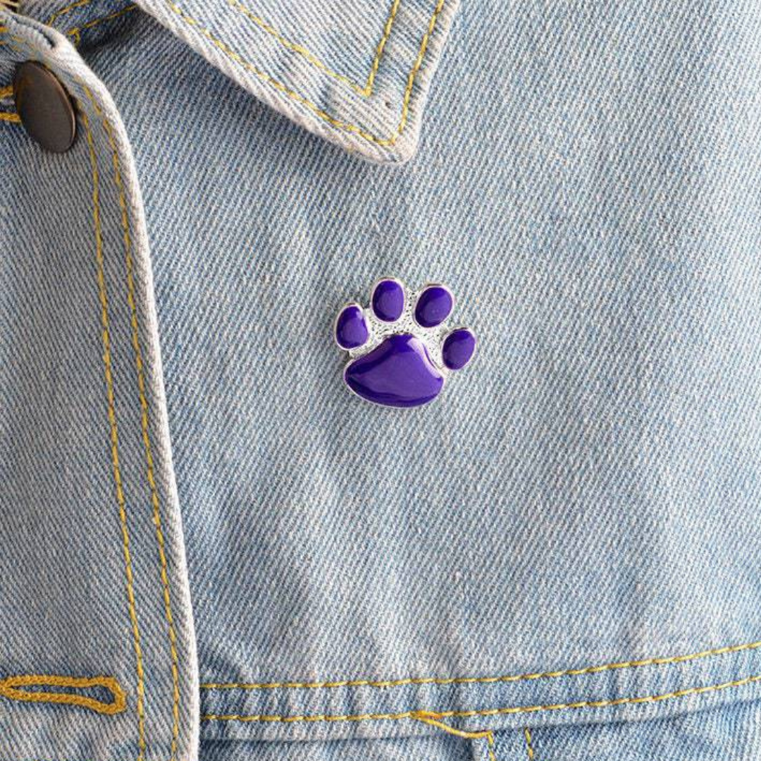 Animals in War Purple Dogs Paw Pin Badge