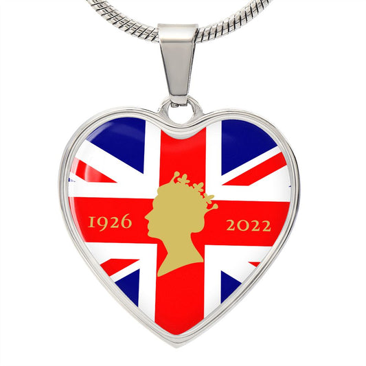 1926 - 2022 Queen Elizabeth II Heart Necklace