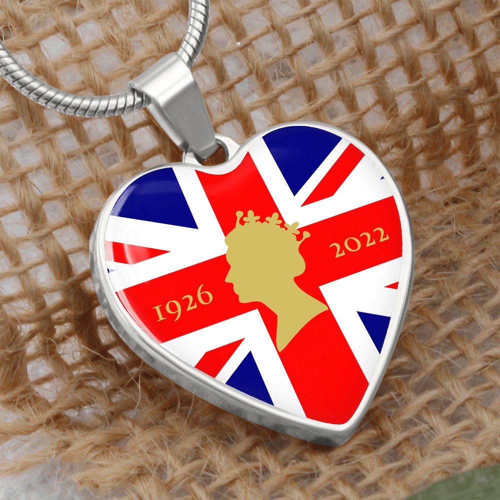 1926 - 2022 Queen Elizabeth II Heart Necklace