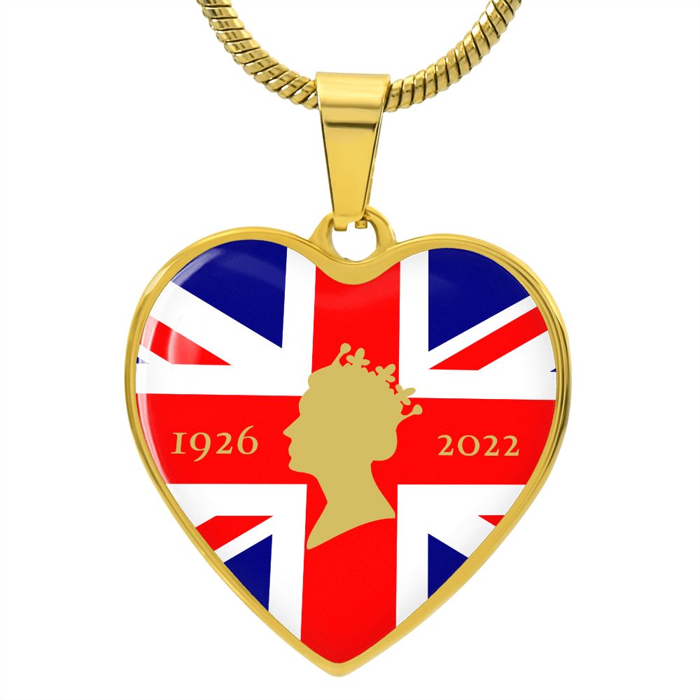 1926 - 2022 Queen Elizabeth II Heart Necklace