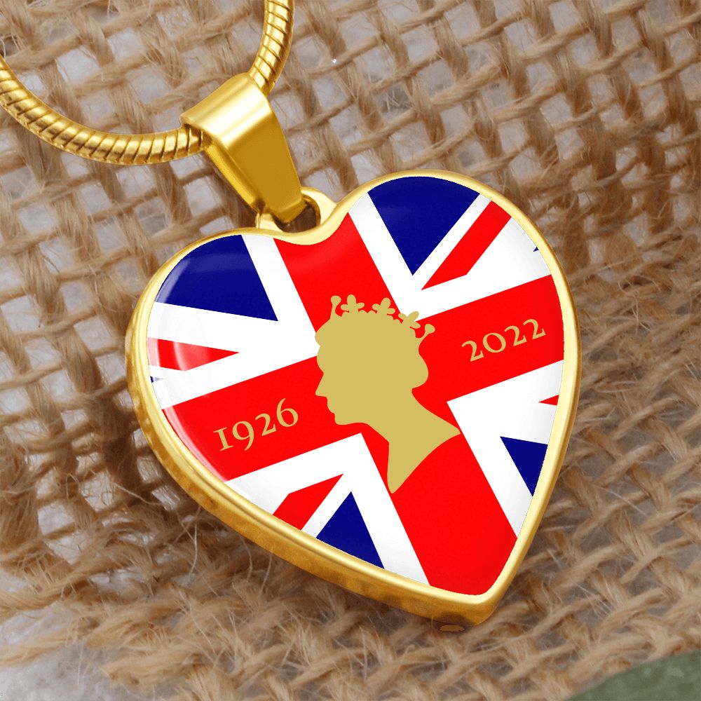 1926 - 2022 Queen Elizabeth II Heart Necklace