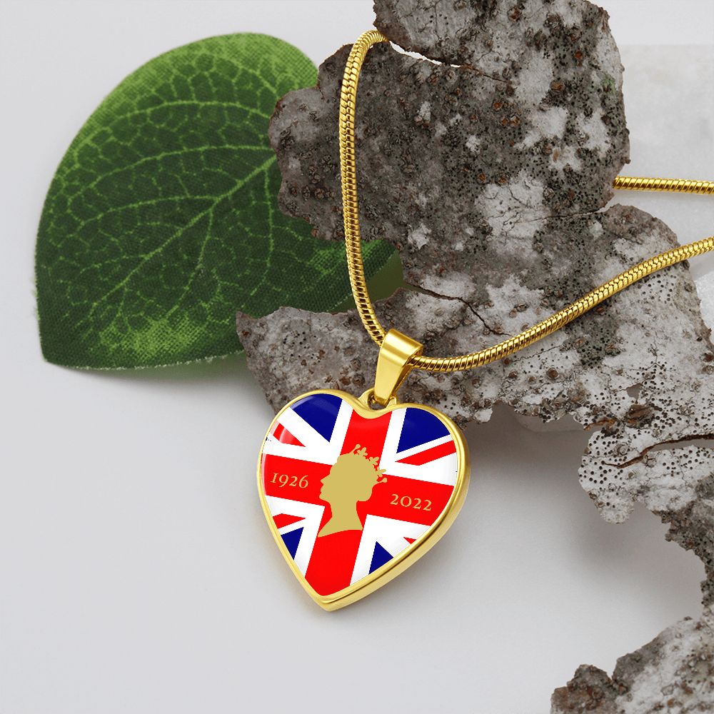 1926 - 2022 Queen Elizabeth II Heart Necklace