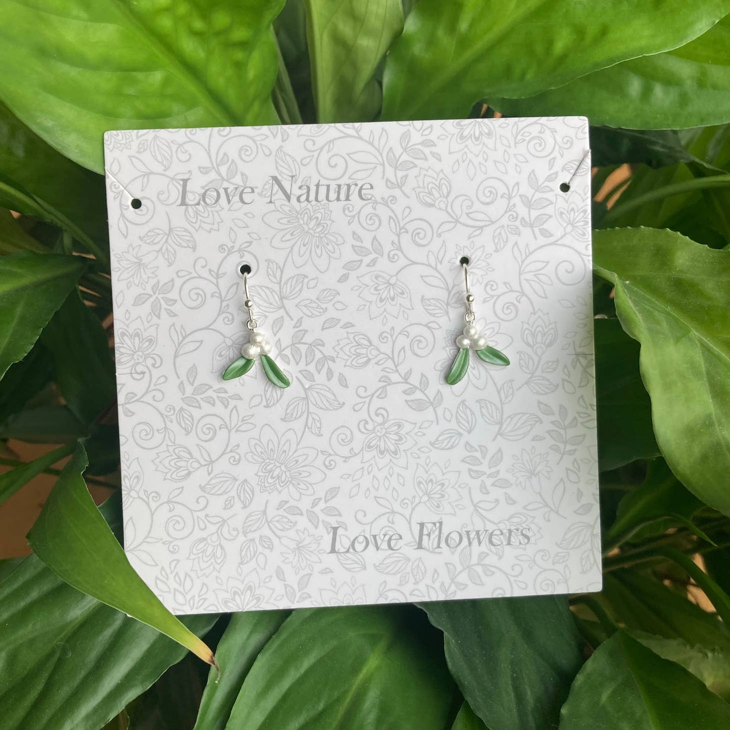 Mistletoe Christmas Drop Hook Earring