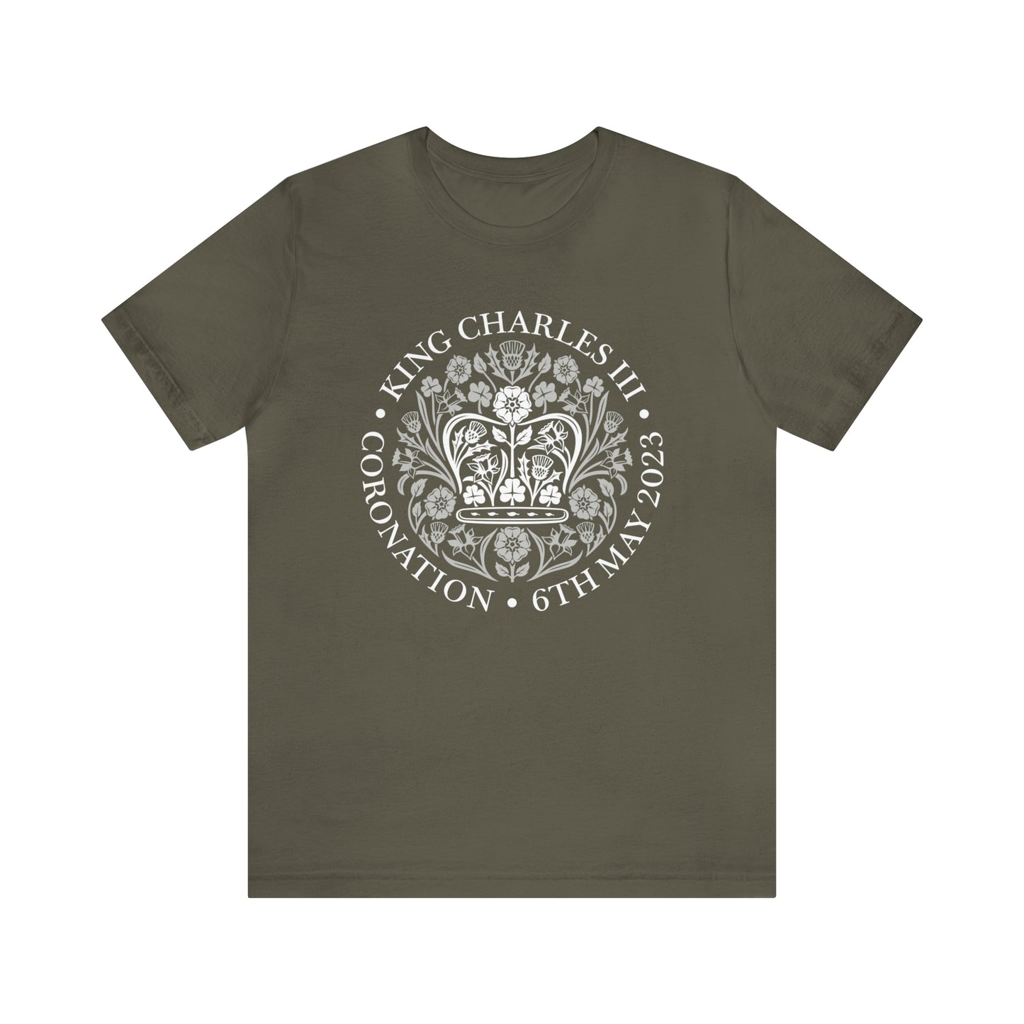 King Charles III Official Coronation Logo in white T-Shirt