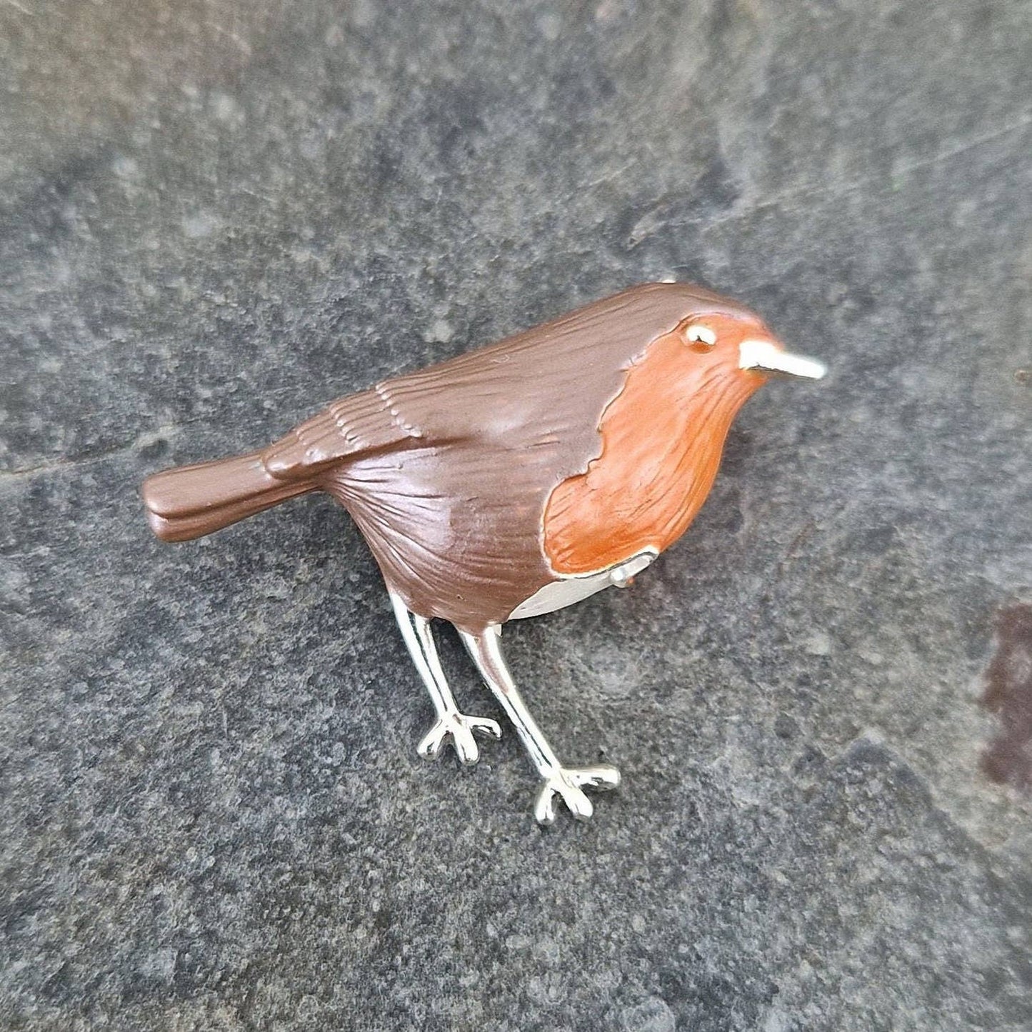 Robin Red Breast Enamelled Brooch