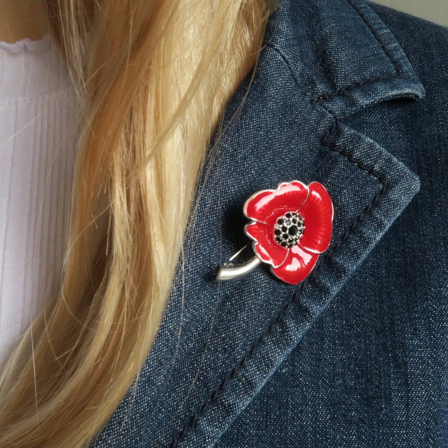 Hand Enamelled Silver Plated Brooch