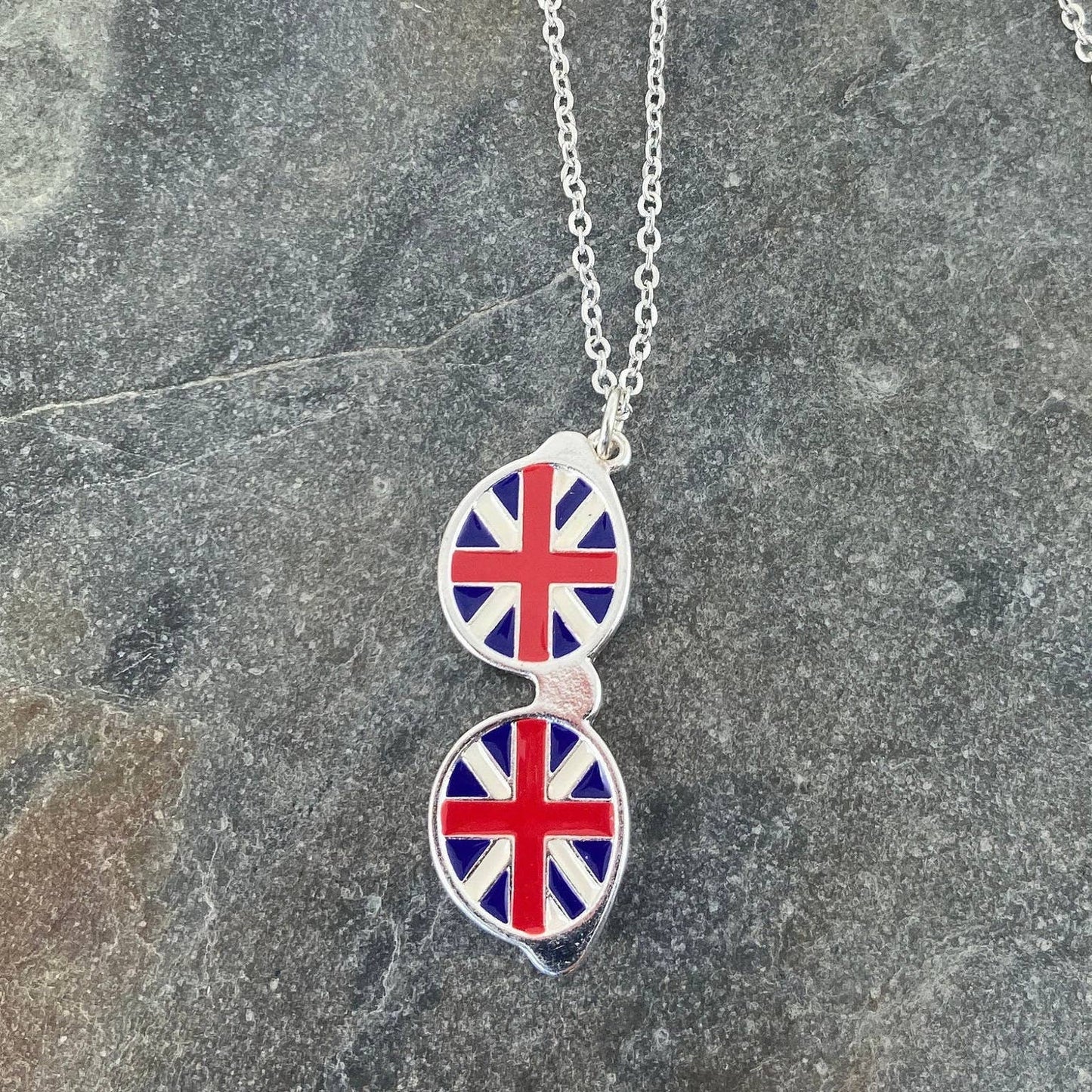 Union Jack Glasses Necklace