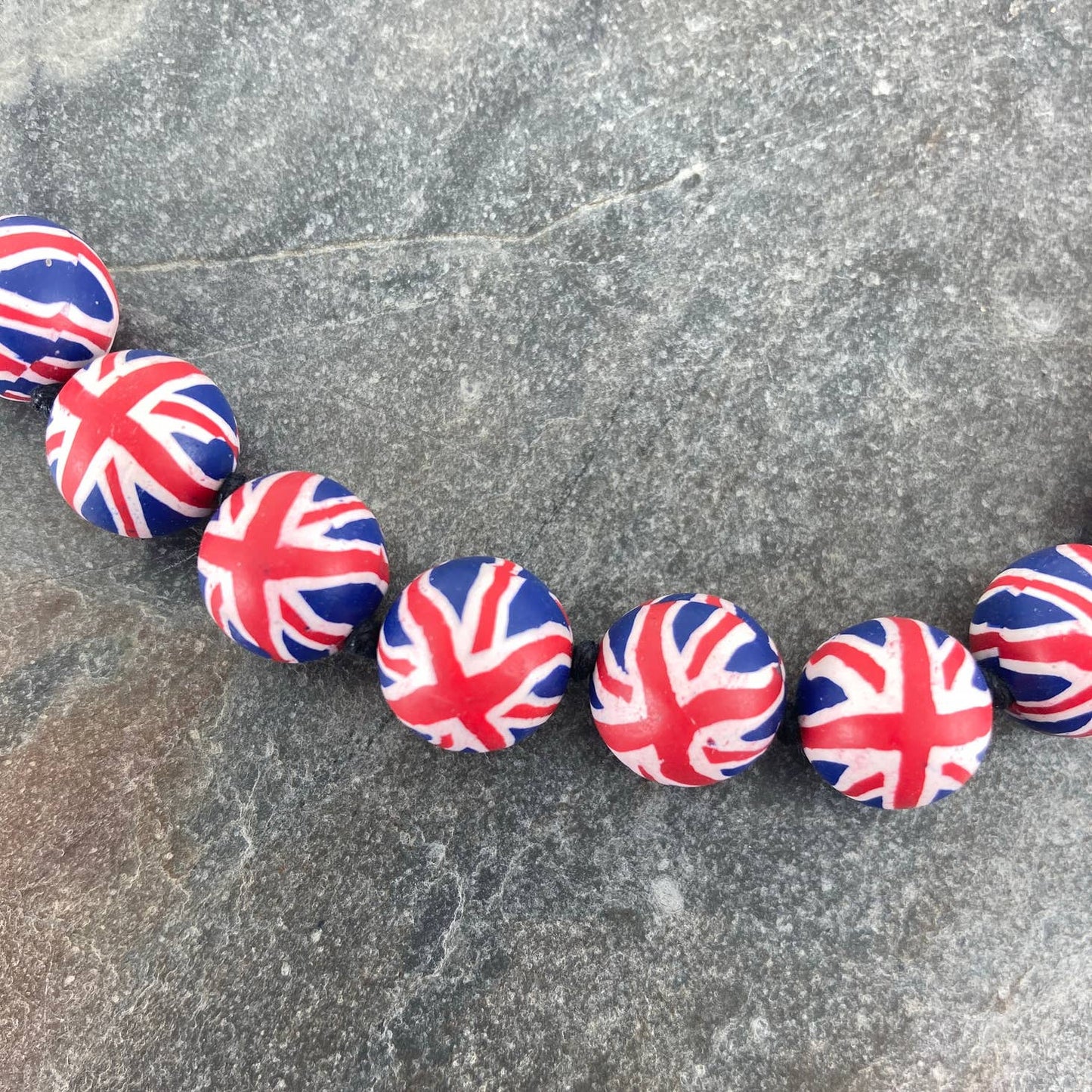 Union Jack Flag Red White and Blue Party Necklace