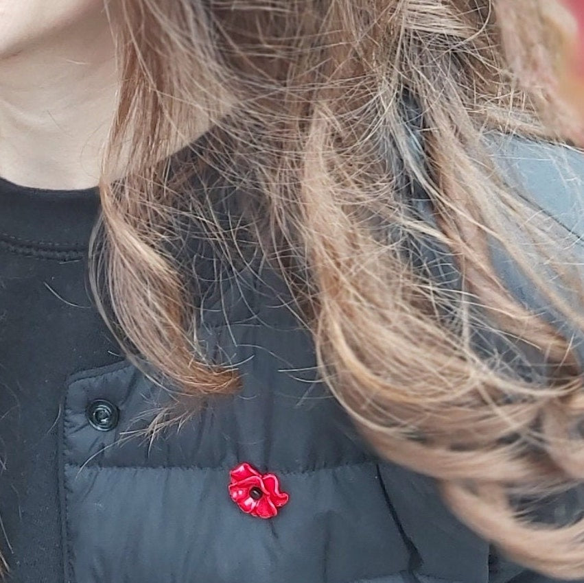 Red Flower Lapel Pin